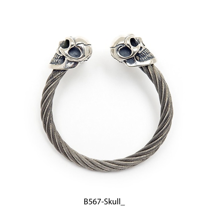 Animal Head Cable Bangle Bracelet with Skull Animal Head Cable Bangle Bracelet with Skull